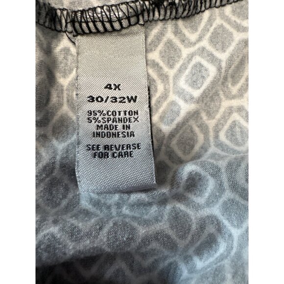 Catherines Black & White Geometric Print V-Neck Poncho Blouse 4X 30/32W - Picture 6 of 8